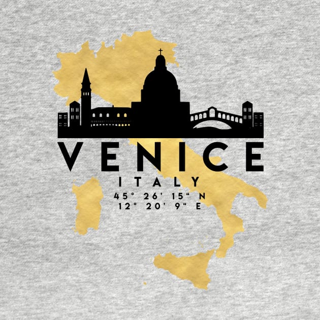 Venice Italy Skyline Map Art by deificusArt